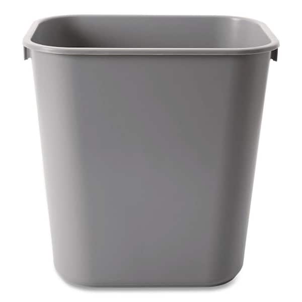 3.5 Gal. Gray Plastic Rectangular Deskside Trash Can