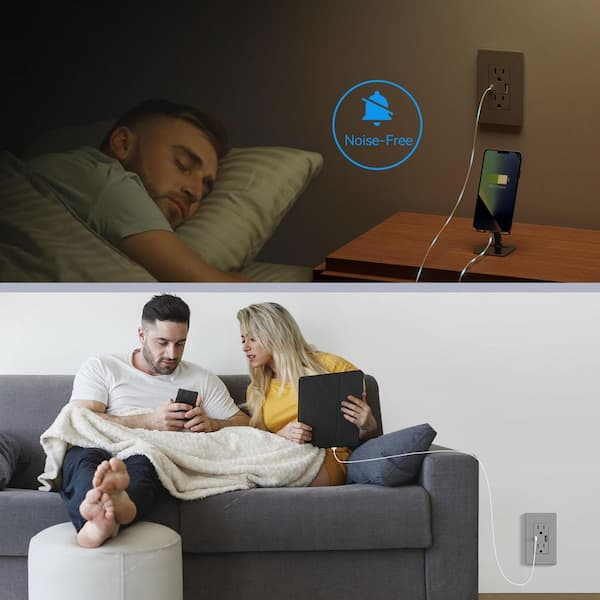 Vrbgify Gray 15 amp Tamper Resistant Receptacle Plug Duplex Outlet