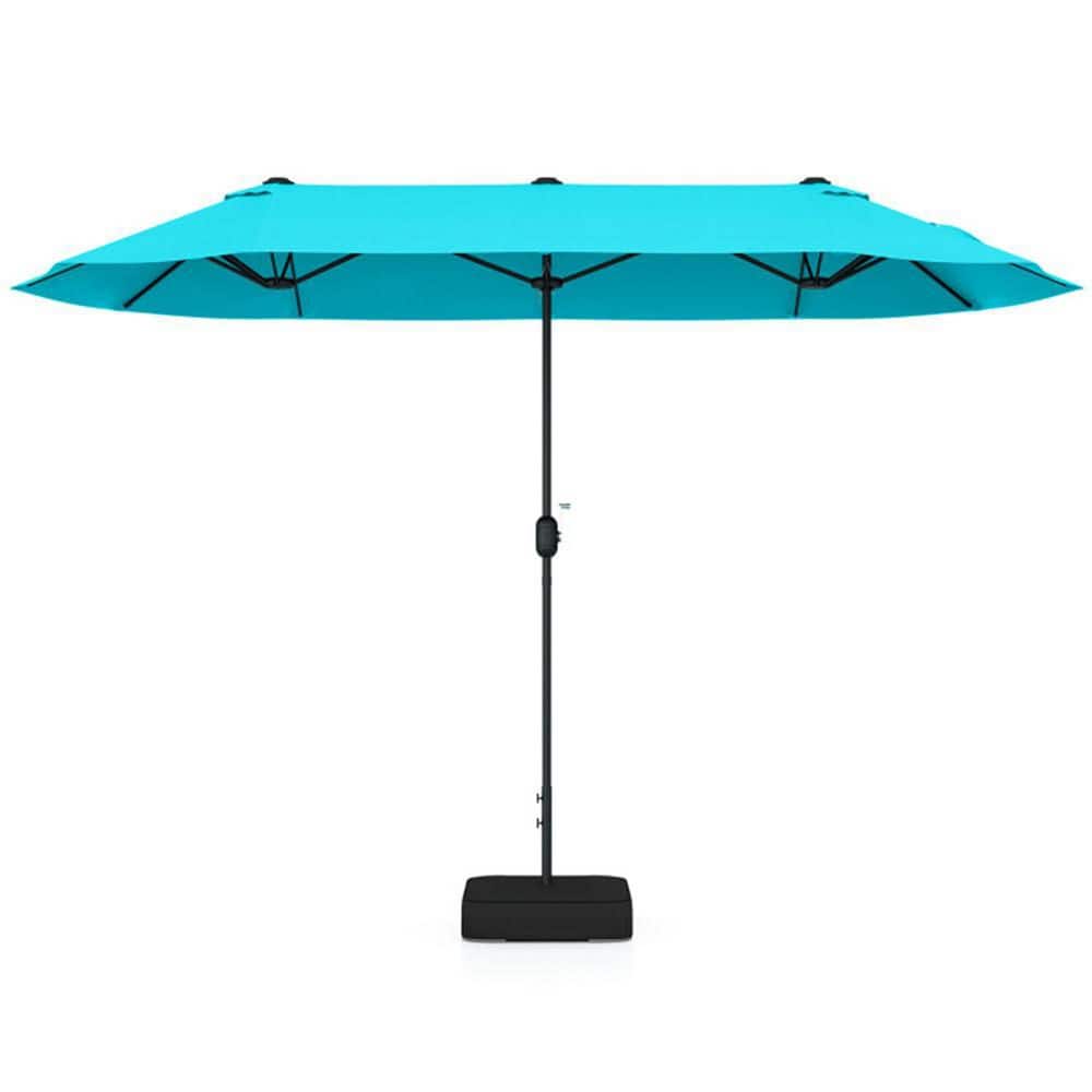13 ft. Metal Market Patio Umbrella in Turquoise with Stand Double-Sided Large Outdoor Table Pool Umbrella with Crank price history on PriceWatchPro
