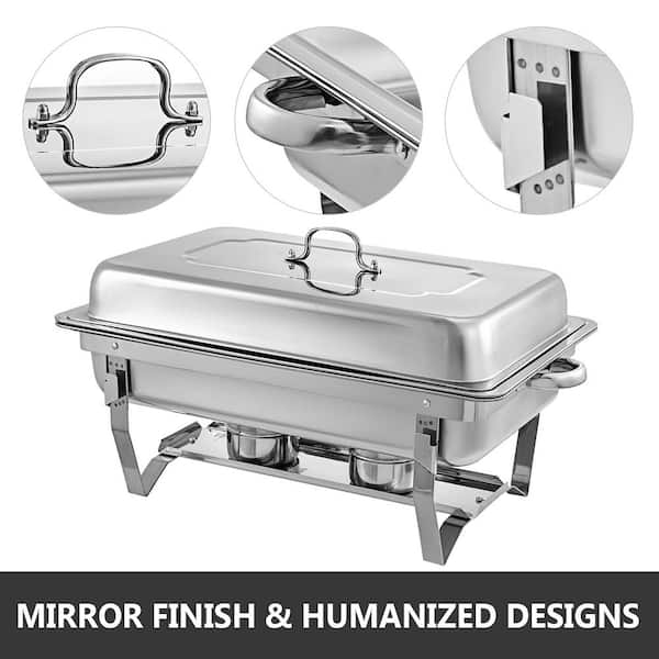 CATERING STAINLESS STEEL 4 PACK CHAFER CHAFING DISH SETS 8 QT FULL SIZE BUFFET 
