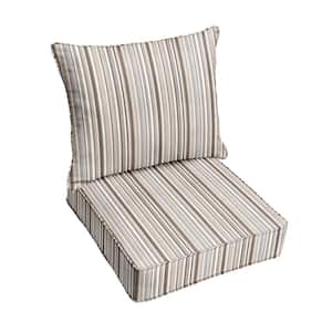 22.5 x 22.5 x 22 Deep Seating Indoor/Outdoor Pillow and Cushion Chair Set in Sunbrella Highlight Linen