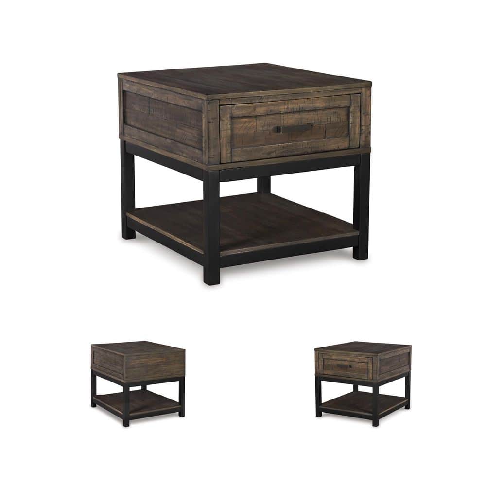 Johurst 24 in. Brown Rectangle Wood End Table with Drawers - thumbnail 7
