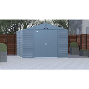 Select 10 ft. W x 12 ft. D Blue Grey Metal Shed 115 sq. ft.