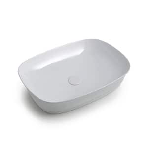 Mood ID 60.43 Ceramic Rectangle Vessel Sink in Glossy White
