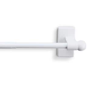 17 in. - 30 in. Magnetic Single Curtain Rod in White