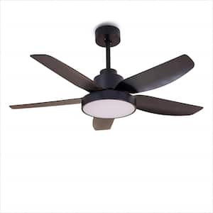 46 in. Indoor Black LED Ceiling Fan 3 Color Temperature LED with Remote Control and Reversible DC Motor