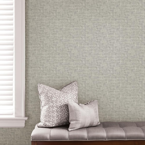 Grey Poplin Texture Vinyl Peel & Stick Wallpaper Roll (Covers 30.75 Sq. Ft.)
