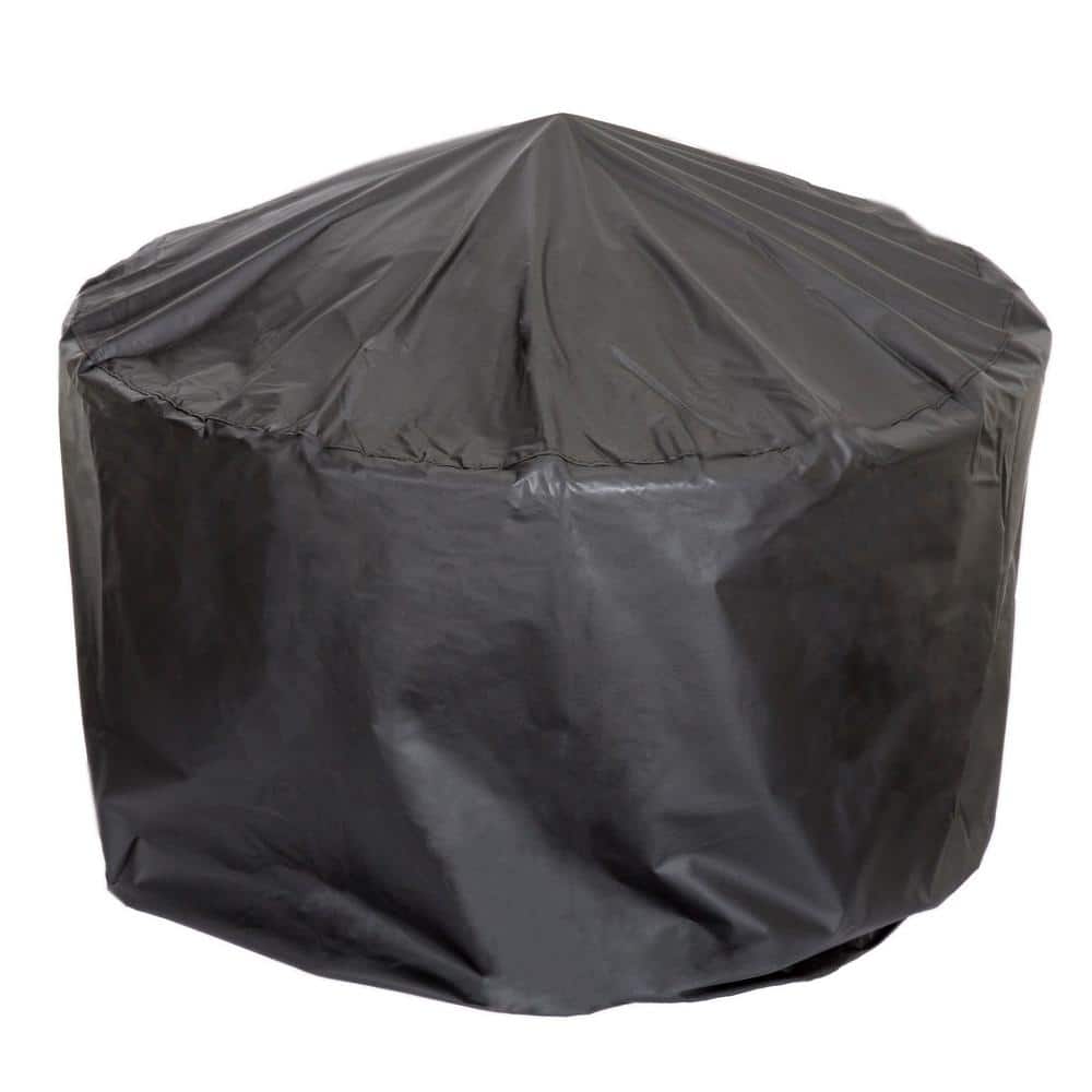 32" Black Powder Coated Steel Round Fire Pit Table