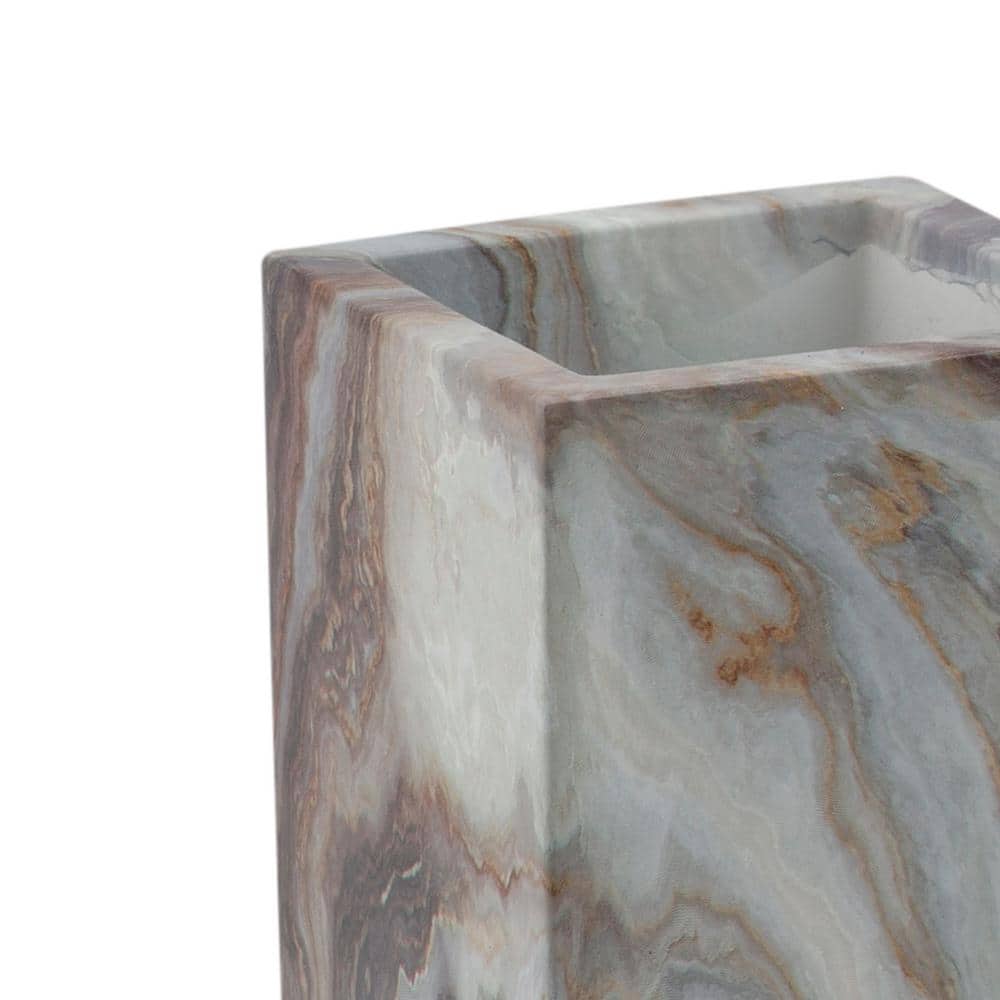 Gray and White Marble Square Bathroom Tumbler