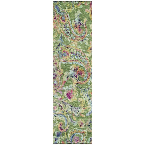 Chantille Machine Washable Indoor/Outdoor Abstract ACN834 Fern 2 ft. 3 in. x 7 ft. 6 in. Area Rug