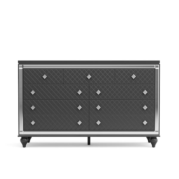 Furniture of America Seboya Gray 7-Drawer Dresser (38.75 in. H x 63 in. W x 17 in. D)