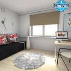 Cut-to-Width 73 in. W x 73 in. L Beige Cordless Blackout Polyester Fabric Roller Shade