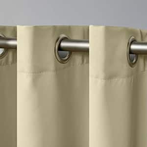 Academy Linen Solid Blackout Grommet Top Curtain, 52 in. W x 63 in. L (Set of 2)