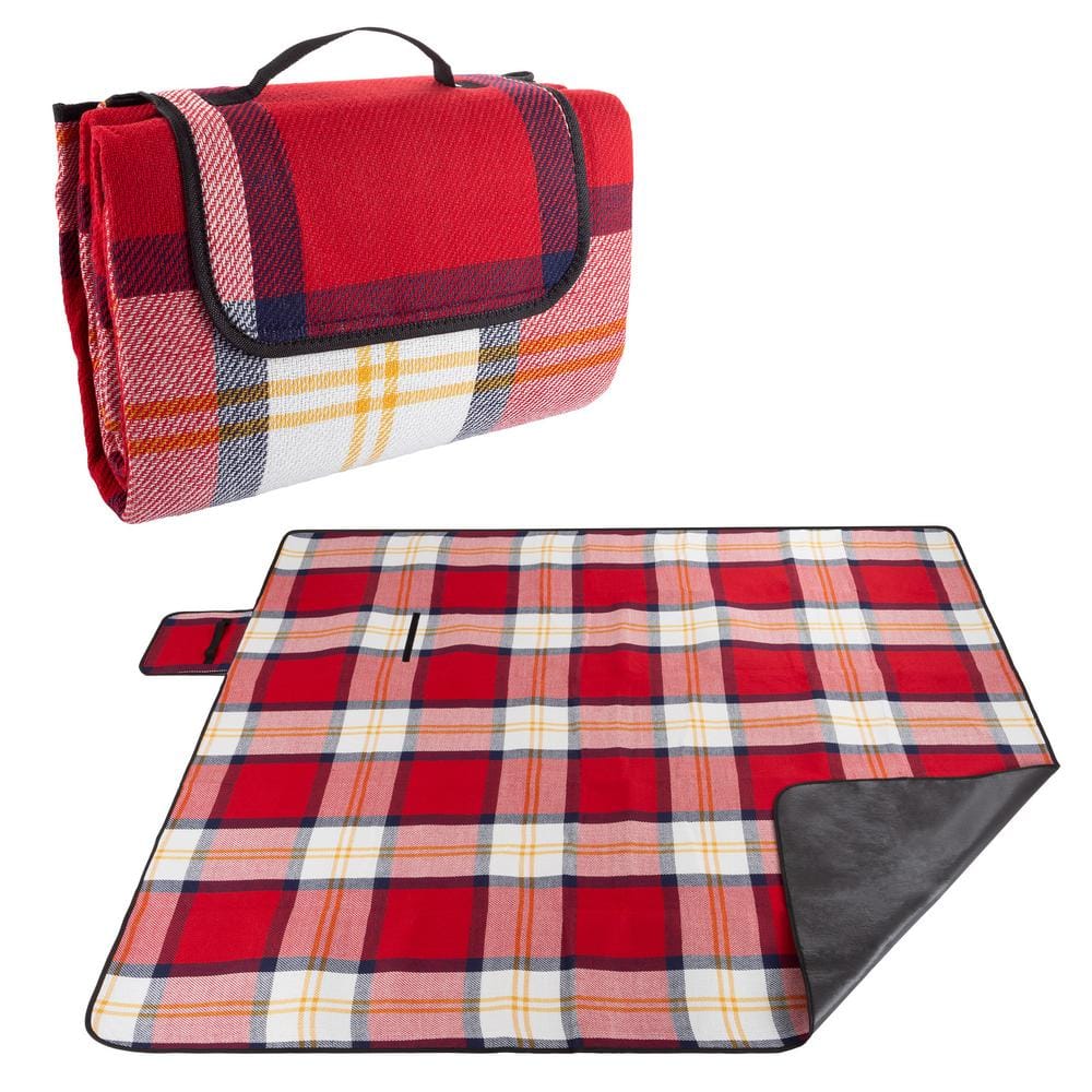 Gingham & Letter Graphic Outdoor Picnic Mat