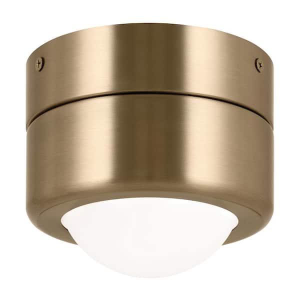 KICHLER Tibbi 5.5 in. 1-Light Champagne Bronze Integrated LED Modern Hallway Flush Mount Ceiling Light