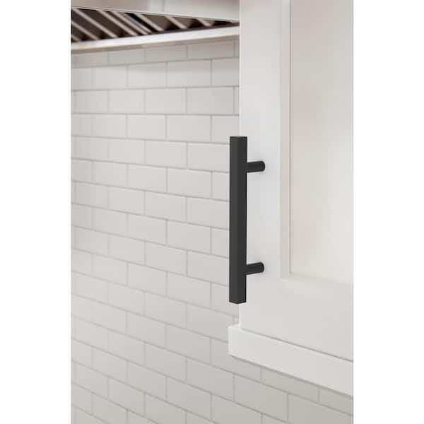 10-Pack Bar Pulls Square 3 3/4 in.  96mm  Modern Matte Black Bar Cabinet Pulls