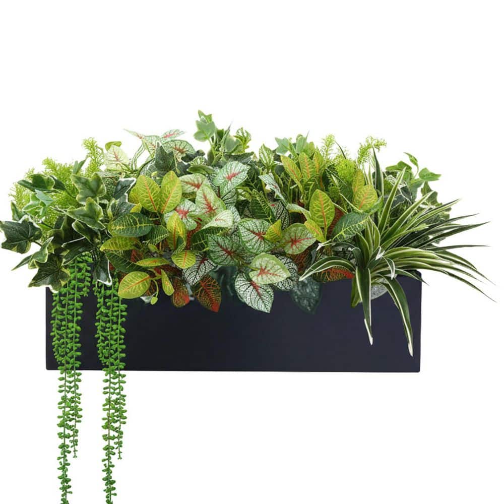4.7 in. 17-Pack UV Resistant Green Indoor Outdoor Artificial Shrub