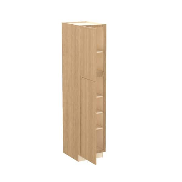 Franklin 24 in. W x 21 in. D x 84 in. H Assembled Plywood Vanity Linen Bath Cabinet in Vanguard Oak with Soft Close