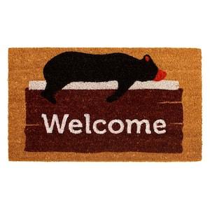 Calloway Mills AZ104813048 Welcome Border, 100% Coir Doormat, 30 x 48 x  1.50, Natural/Black