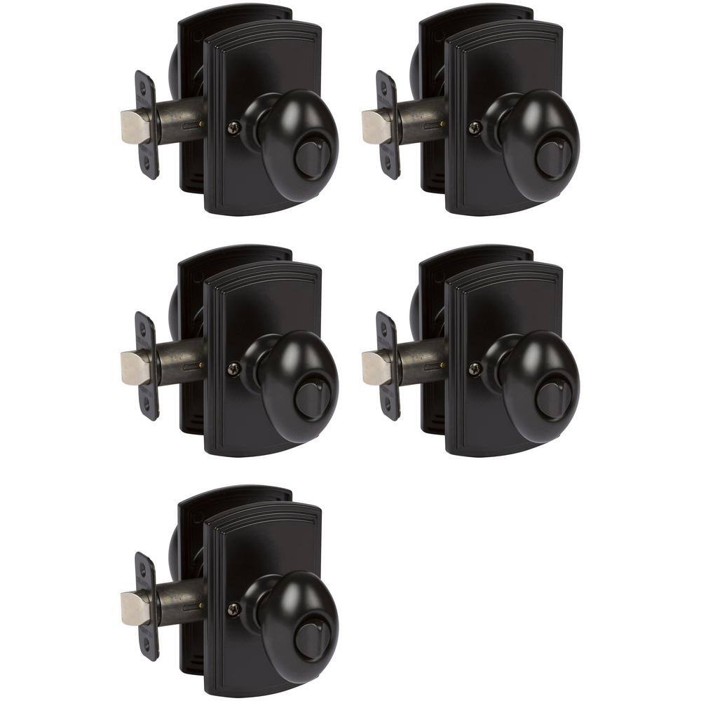 Canova Black Privacy (Bed/Bath) Door Knob (5-Pack) price history on PriceWatchPro