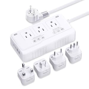 2000-Watts Voltage Converter US to Europe for Hair Dryer 220-Volts to 110-Volts Power Adaptor w/3 AC 2 USBC 2 USBA Ports