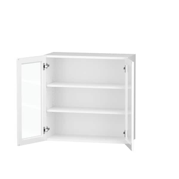 Wall Cabinet With One Glass Door with clear glass insert, 2 shelves.No  mullion 18W x 12D x 30H