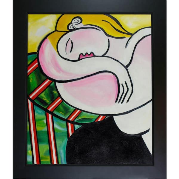LA PASTICHE "Picasso by Nora, Out Cold with New Age Black Frame" by Nora Shepley Canvas Print