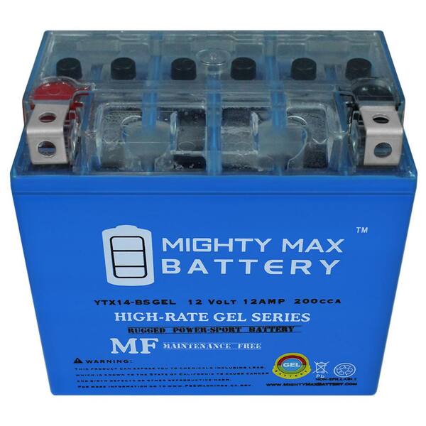 MIGHTY MAX BATTERY YTX14-BS GEL Battery for Honda 420 TRX420