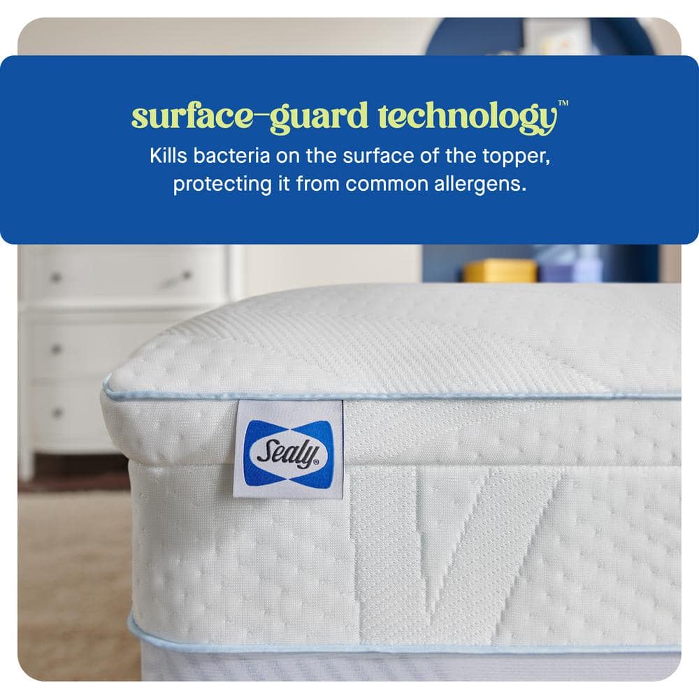 Sealy Twin Gel Memory Foam Mattress Topper with Quilted Cooling Cover