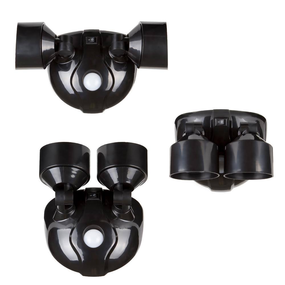 Black Dual Head Motion Sensor LED Security Light