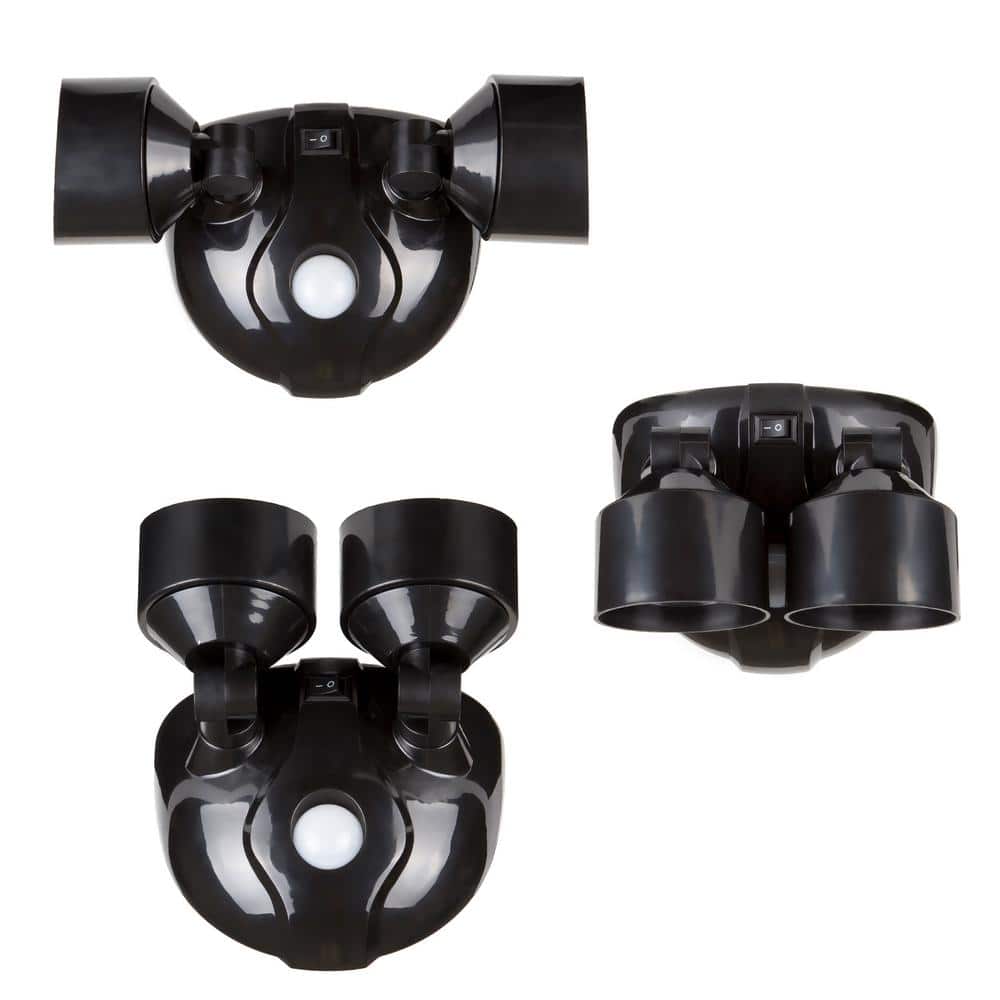 Black Dual Head Motion Sensor LED Security Light