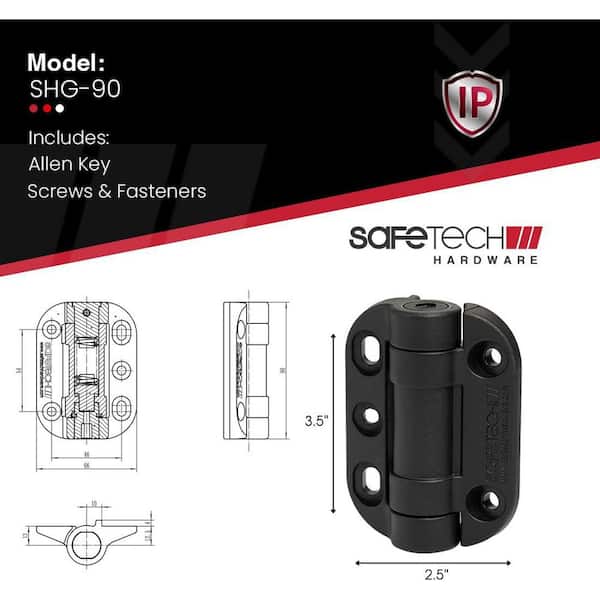 Safetech Hardware 3.5 in. Black TopKlik Self-Closing Gate