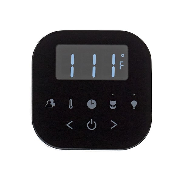 Air Tempo Steam Shower Control in Black with Brushed Bronze Bezel