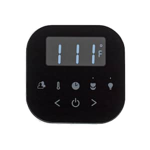 AirTempo Steam Shower Control in Black with Satin Brass