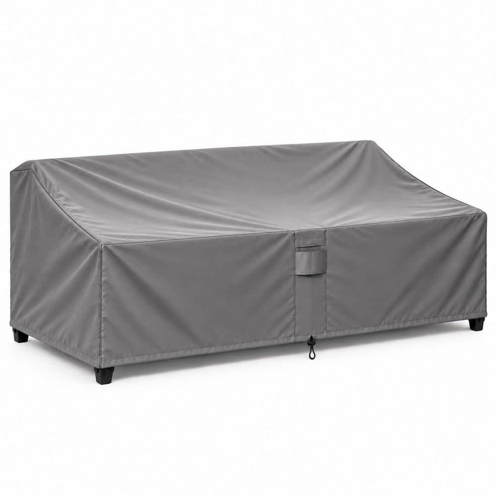 104 in. W x 32.5 in. H x 41 in. D X-Large Wide Gray Outdoor Patio Loveseat Furniture Cover