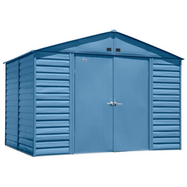 Arrow Select 10 ft. W x 8 ft. D Blue Grey Metal Shed 74 sq. ft.