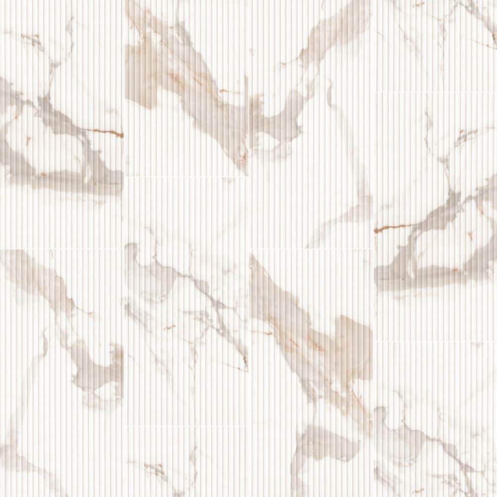 MSI Lucido Grand Calacatta Ridge 12 in. x 24 in. Matte-Satin White