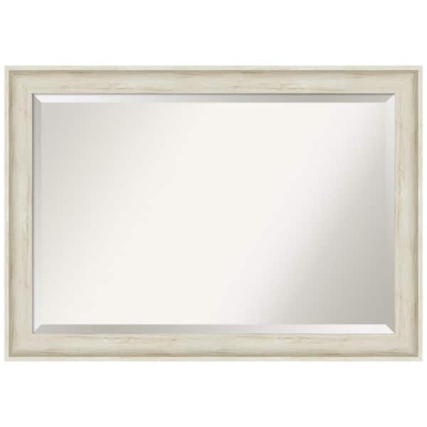 Amanti Art Medium Rectangle Regal Birch Cream Beveled Glass Casual Mirror (29 in. H x 41 in. W)