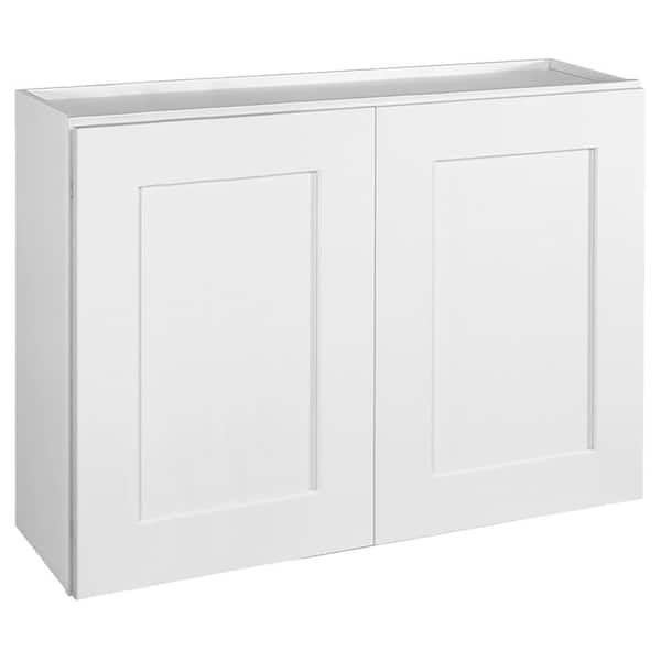 Brookings Solid Wood Ready to Assemble Shaker 33 x 24 x12 in. 2-Door Wall Kitchen Cabinet in White