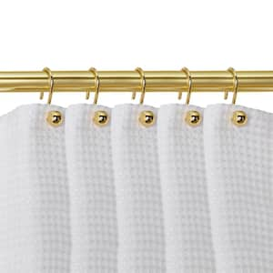 Ball Shower Curtain Hooks, Rust Resistant Steel Shower Curtain Hooks 2 in. x 2.8 in., Gold (Set of 12)