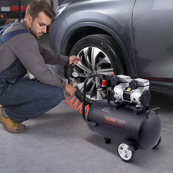 Air Compressor, 8 Gal. Steel Tank, 1 HP 2.2 CFM125 PSI Gas Oil Free Air Compressor 80dB Ultra Portable Compressor