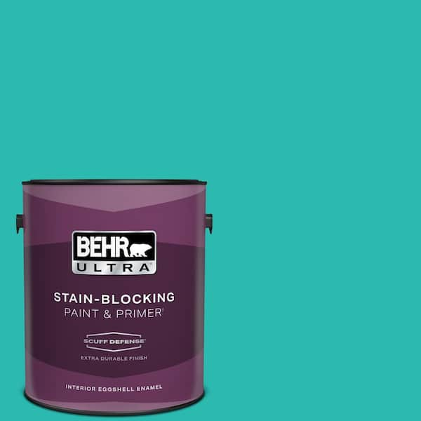 BEHR ULTRA 1 gal. #P450-5 Island Aqua Extra Durable Eggshell Enamel Interior Paint & Primer