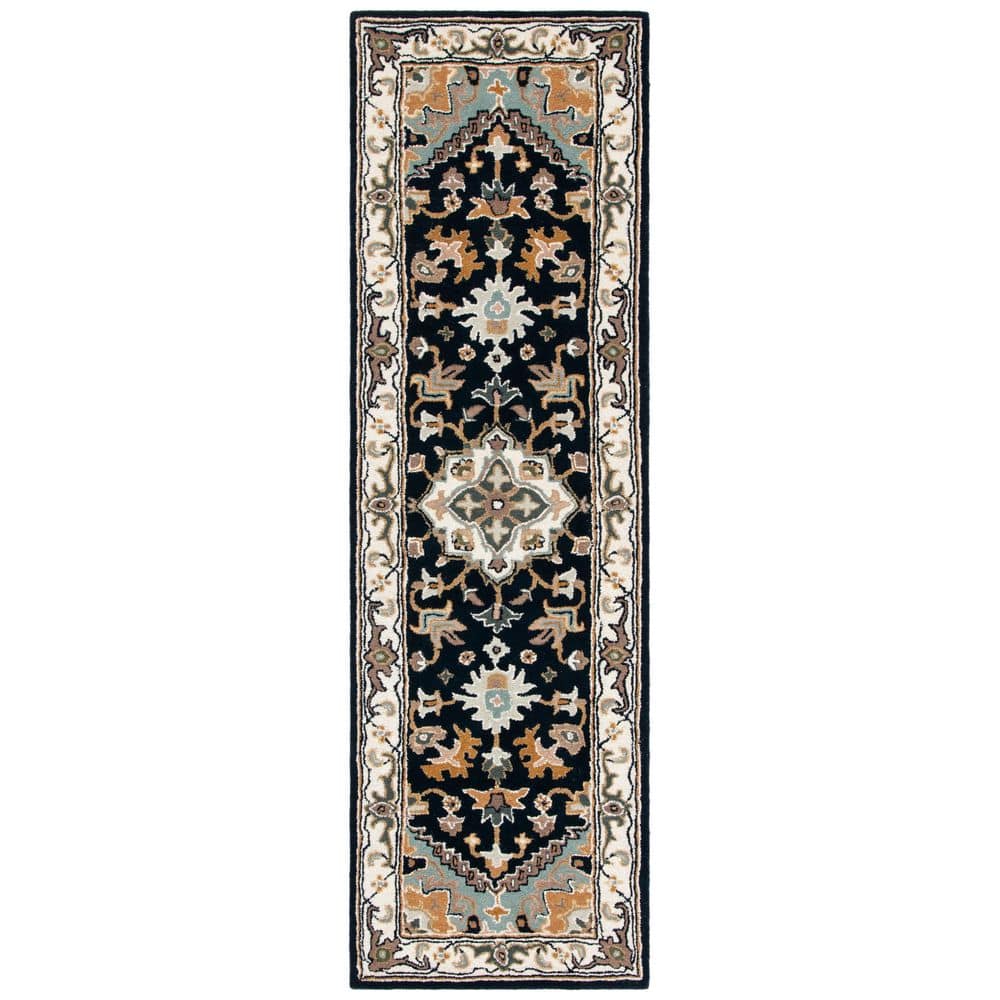 SAFAVIEH Heritage Navy Ivory 2 Ft X 14 Ft Border Floral Medallion safavieh-heritage-navy-ivory-2-ft-x-14-ft-border-floral-medallion