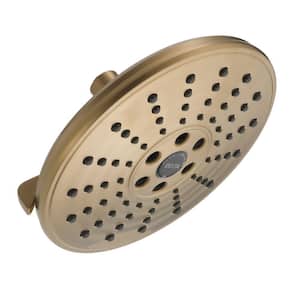 3-Spray Patterns 1.75 GPM 7.69 in. Wall Mount Fixed Shower Head with H2Okinetic in Lumicoat Champagne Bronze