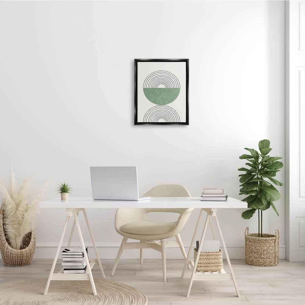 Abstract Geometric Green and Black Canvas Wall Art, 18x22