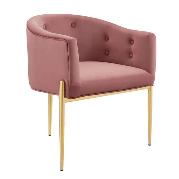 MODWAY Savour Dusty Rose Tufted Performance Velvet Accent Chair