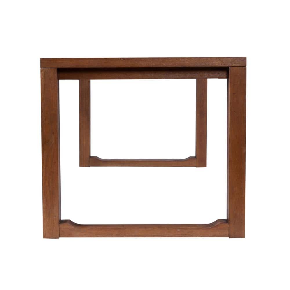 Chestnut Wire-Brush Wood Extendable Dining Table for Eight