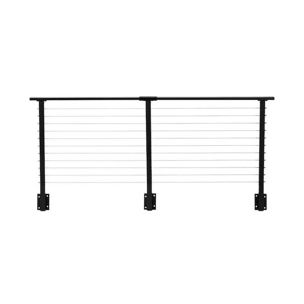 CityPost 8 ft. Black Deck Cable Railing 36 in. Face Mount
