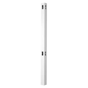 LaFayette 4 in. x 4 in. x 6 ft. White Vinyl Routed Fence Corner Post