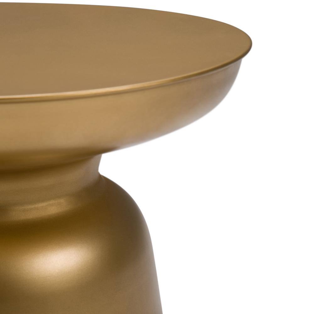 Toby Gold Round Metal Accent Side Table